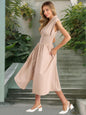 Sexy Waist Trimming Temperament V-neck Zip Placket Dress